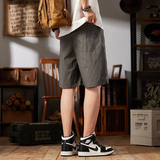 Summer Casual Five Points Youth Popularity Men's Loose Quick-drying Ice Silk Shorts
