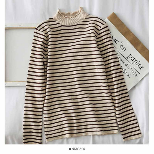 Sweaters Women Knitting Striped Student Elegant