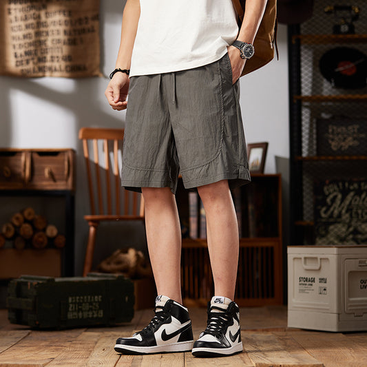 Summer Casual Five Points Youth Popularity Men's Loose Quick-drying Ice Silk Shorts