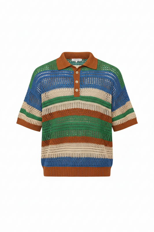 Men’s Color Block Knit Polo